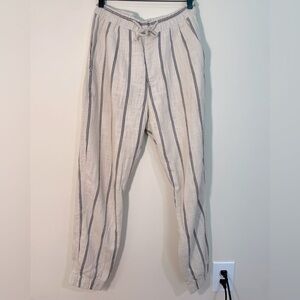 Zara Striped Linen Jogger - Small